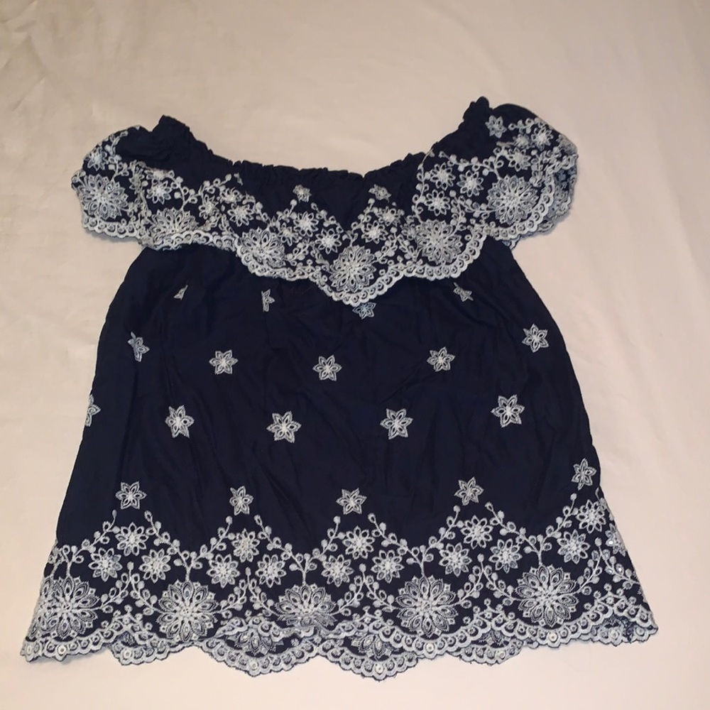 Maurice’s Cold Shoulder Navy Blue Blouse
